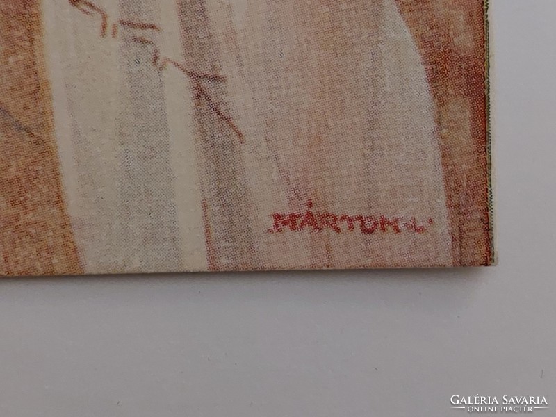 Régi képeslap cserkész levelezőlap Márton Lajos rajza katona Jézus