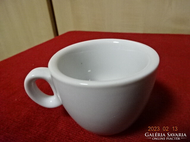 Italian porcelain coffee cup, thick wall, with mbc print. Jokai.