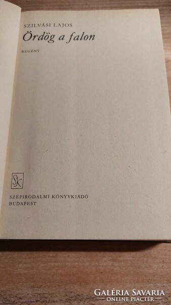 Lajos Szilvási devil on the wall - novel, literature, book
