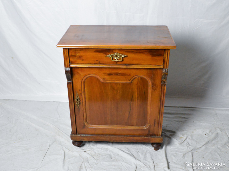 Antique pewter dresser with 1 door + drawer