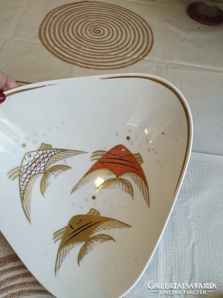 German porcelain, hand-painted, fish plate, decorative bowl for sale!