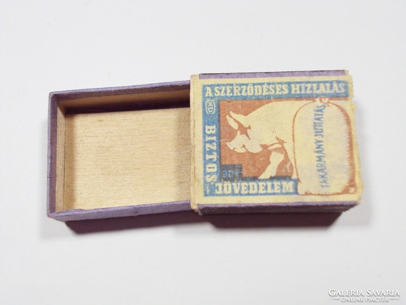 Retro Matches Advertising Wooden Matchbox - Contract Fattening Safe Income Feed Allowance
