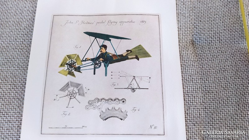 (K) Malév naptár John P. Holmes' pedal flying apparatus 1889 (repülés)