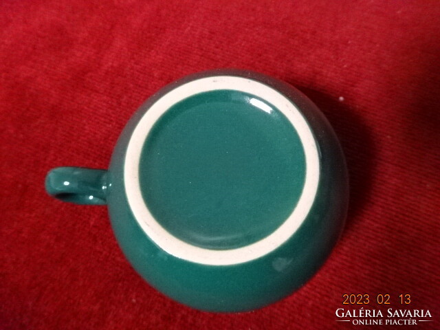 Glazed ceramic coffee cup, colorful. Its diameter is 7.5 cm. Jokai.