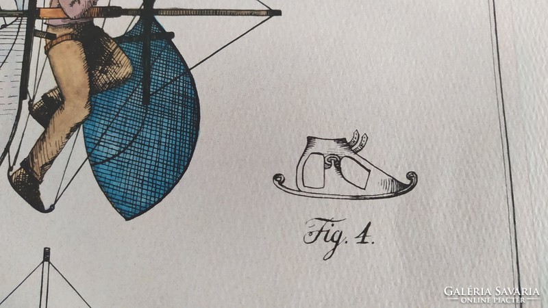 (K) Malév calendar bourcart's aerial bicycle 1866 (flight)