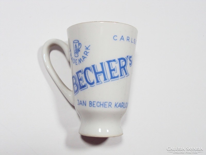 Retro old porcelain liqueur glass becher's liqueur karlovy vary Czechoslovakia - height: 5.8 cm