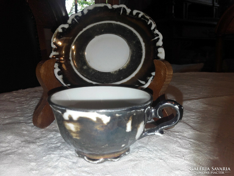 Antique silver-plated Bareuther Bavarian porcelain coffee set 6 pcs. - Art&decoreation