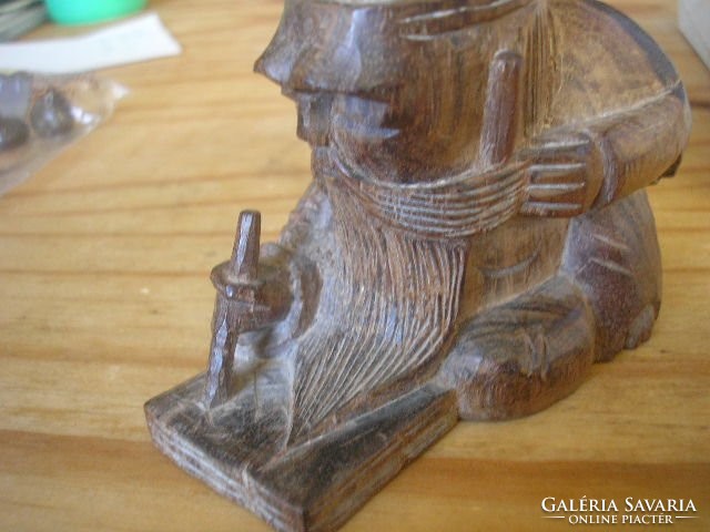 U2 FORDÍTÓ IRODÁBA  IS Netsuke antik Chinai fa szobor az írástudó ritkaság