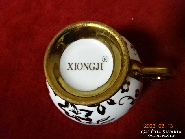 Japán porcelán - XIONGJI - teáscsésze dúsan aranyozott mintával, átmérője 8 cm. Jókai.