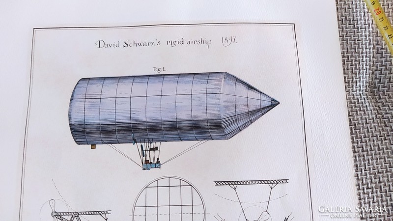 (K) Malév naptár David Schwarz's rigrid airship 1897 (repülés)