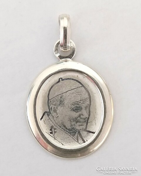 II. Pope János Pál silver pendant (m. 01.)