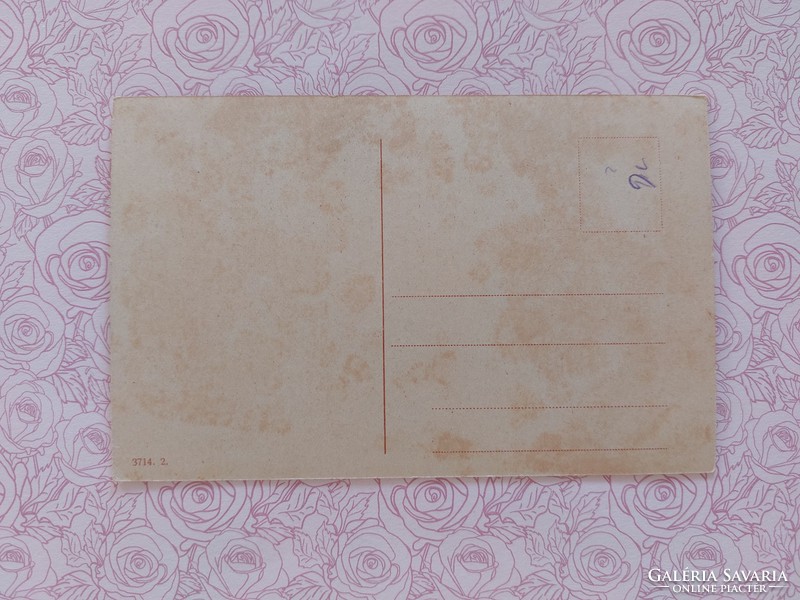 Régi virágos képeslap levelezőlap rózsa