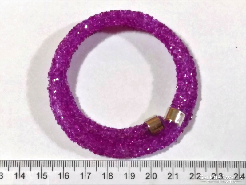 Swarovski imitation, purple crystal double row bracelet