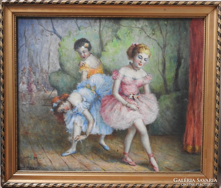 Ballerinas - oil / canvas painting