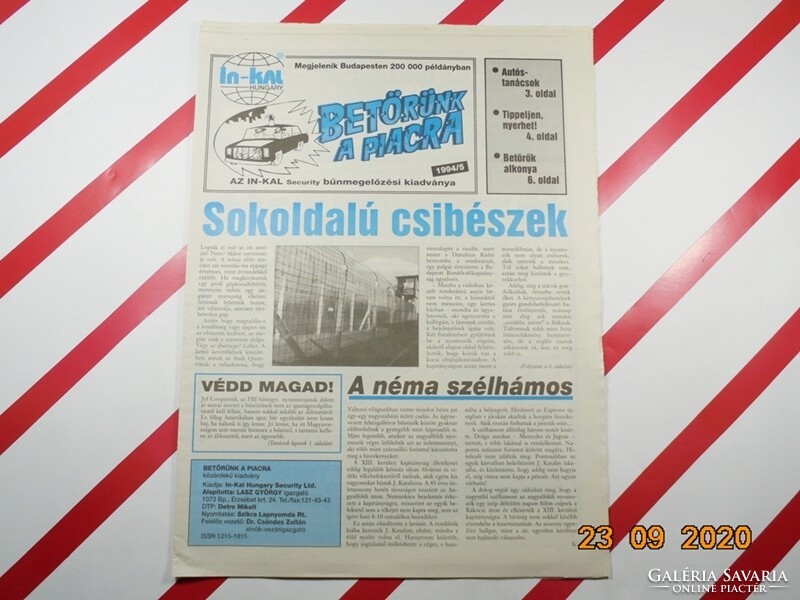 Régi retro újság - IN-KAL Security bűnmegelőzési kiadványa - 1994. május - Születésnapra ajándék