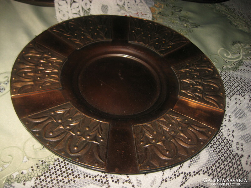 Applied art wall plate, juried, made of red copper, 31.5 cm, 1.6 kg