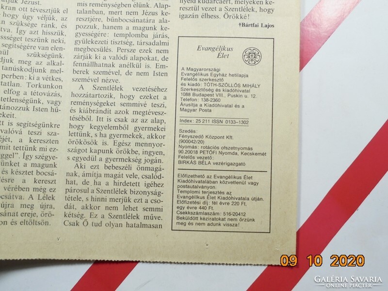 Régi retro újság - Evangélikus Élet - 1990. május 13. Születésnapra ajándék