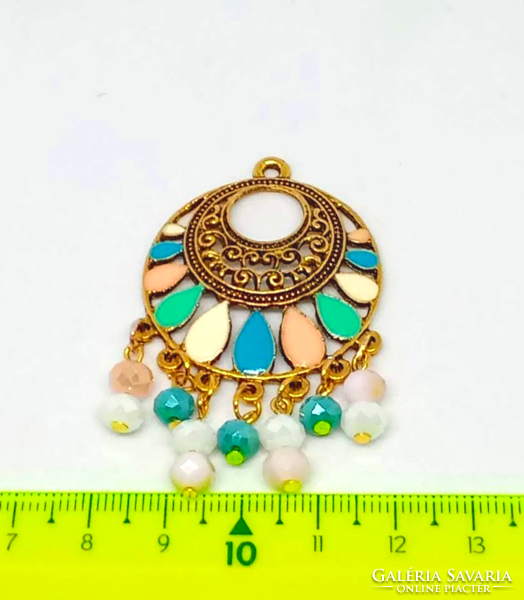 Gilded Tibetan silver enamel pendant