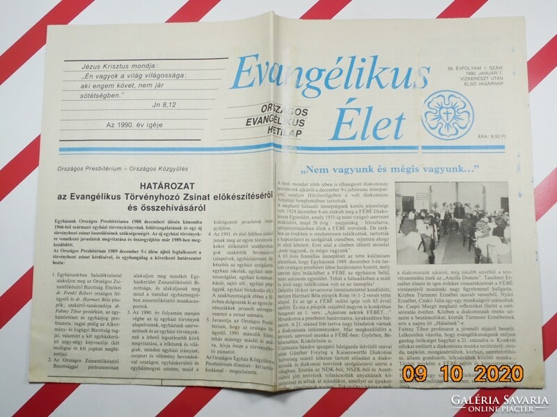 Old retro newspaper - evangelical life - January 7, 1990. Birthday gift