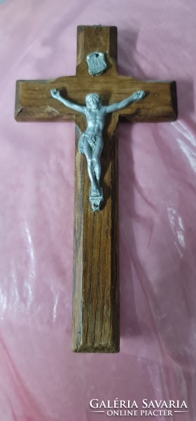 Old wooden cross with aluminum tension