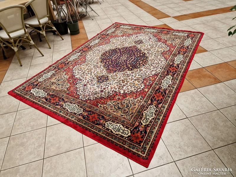 Iráni tabriz mintájú 190x270 cm pamutselyem perzsa szőnyeg FF_30