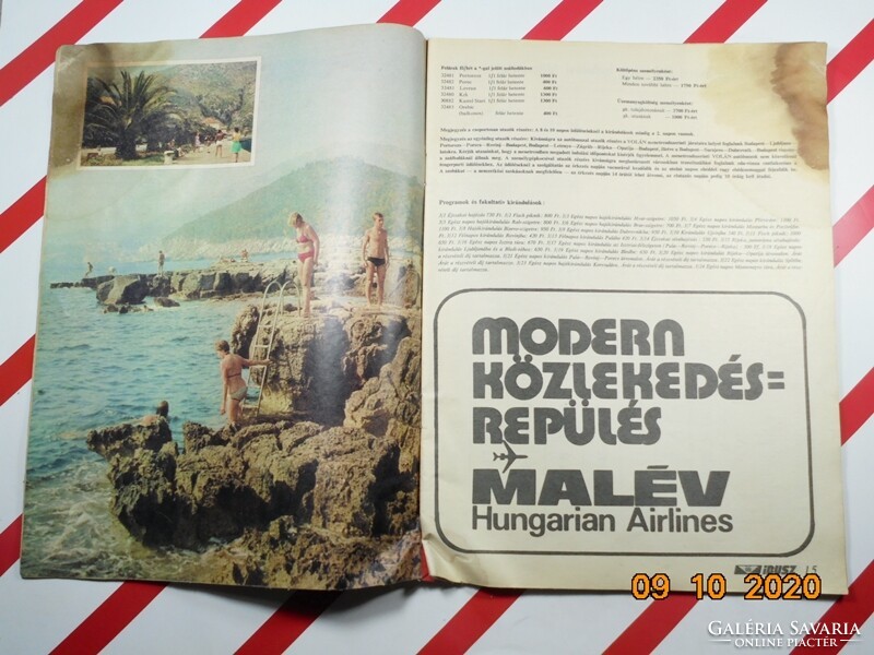 Old retro newspaper flyer advertising catalog - foreign trips summer '82 - bus magazine - vacation 1982