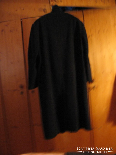 TOP LINE kásmír gyapjú nagy, hosszú sötétszürke férfi téli kabát