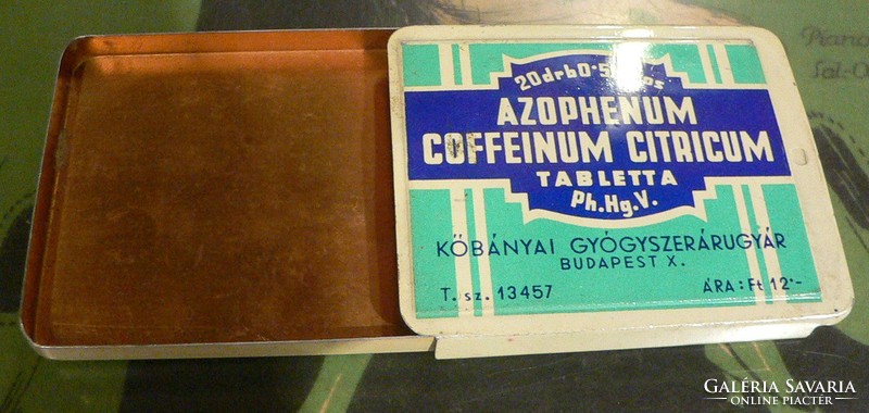 Old medicine metal / sheet: azophenum coffeinum citricum tablets