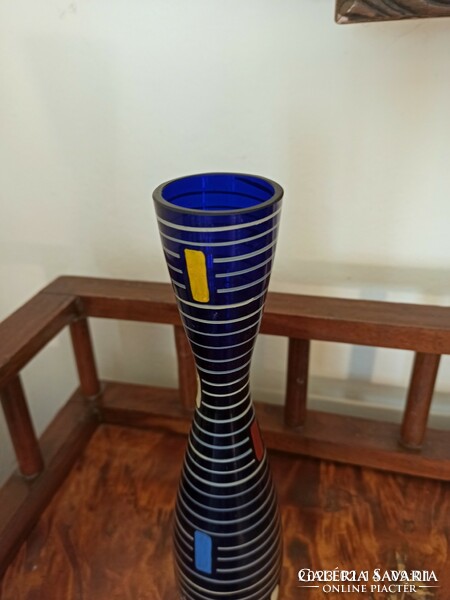 Flawless retro glass vase cobalt blue