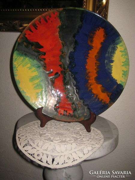 Retro képzőművészeti fali tányér , 27 cm , jelzett