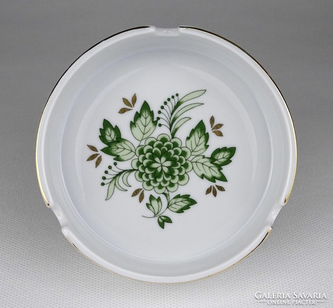 1L824 Raven House porcelain ashtray with green flower pattern 10.5 Cm