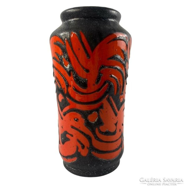 Black and orange abstract vase of applied arts company