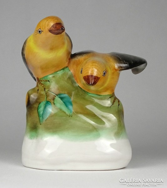 1L988 pair of old ceramic birds from Bodrogkeresztúr 13 cm