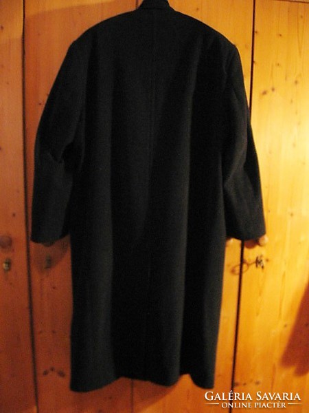 TOP LINE kásmír gyapjú nagy, hosszú sötétszürke férfi téli kabát