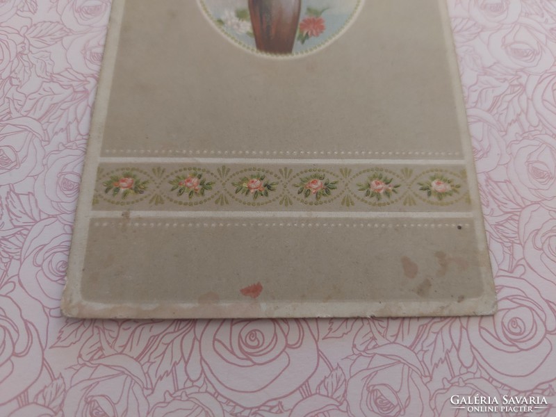 Régi virágos képeslap dombornyomott levelezőlap