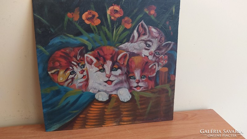 Beautiful kitten painting 38x36 cm
