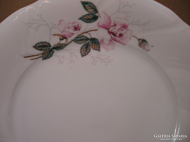 Retro Polish pink cake and sandwich plate set 6+1 ksiaz