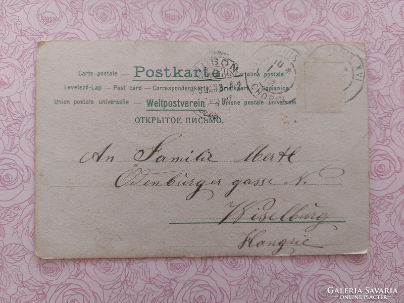 Old postcard postcard pansy