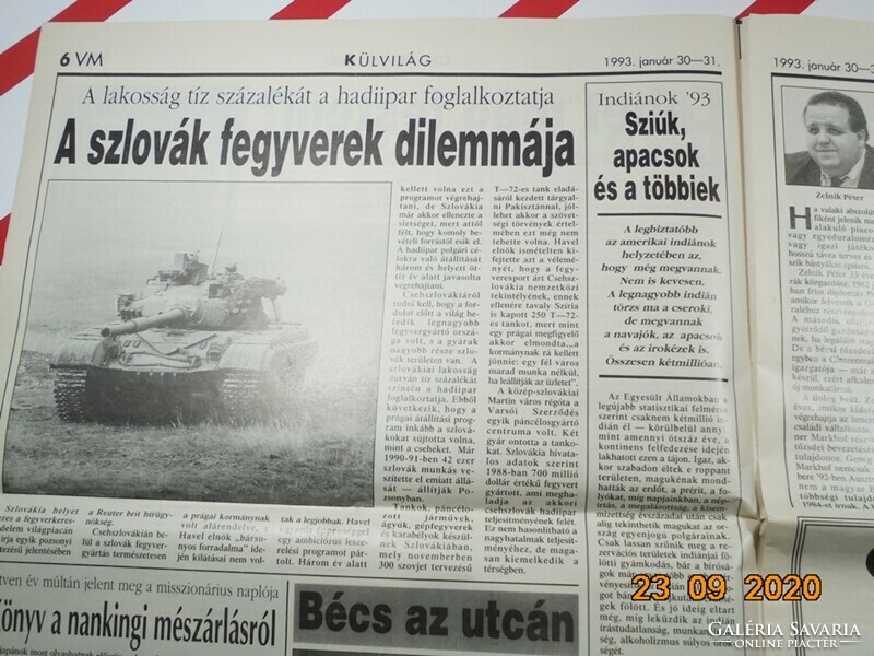 Old retro newspaper - Hungarian newspaper supplement: Sunday magazine - January 30-31, 1993. - For a birthday