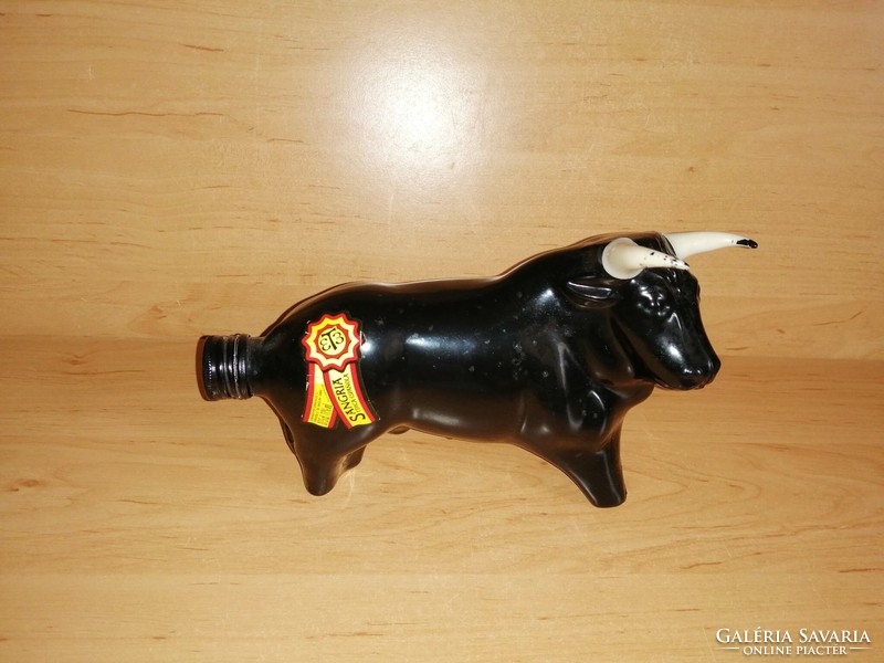 Original Spanish sangria bull-shaped glass bottle 23 cm wide 14 cm high (z)