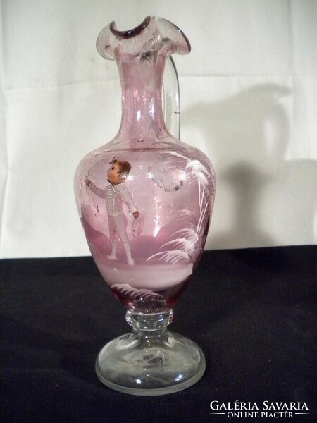E039 blown glass colored decanter from 1880