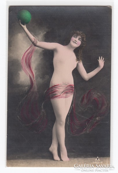 Üdvözlő képeslap Erotikus művész festett AKT kép postatiszta