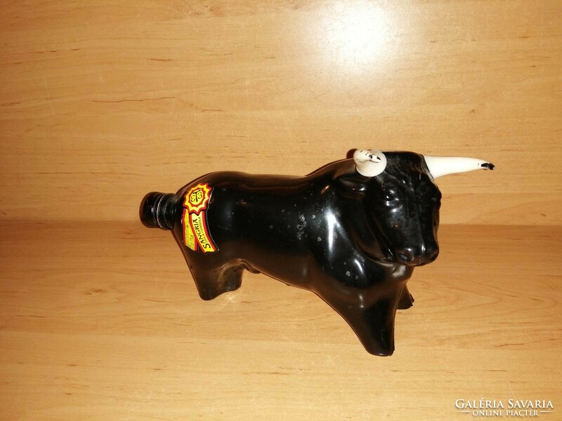 Original Spanish sangria bull-shaped glass bottle 23 cm wide 14 cm high (z)