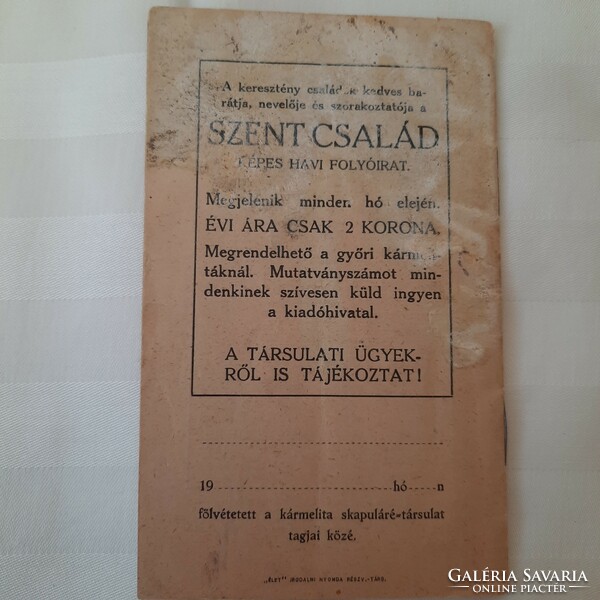 A kármelita Skapuláré-Társulat kézikönyve  Győr  1916?