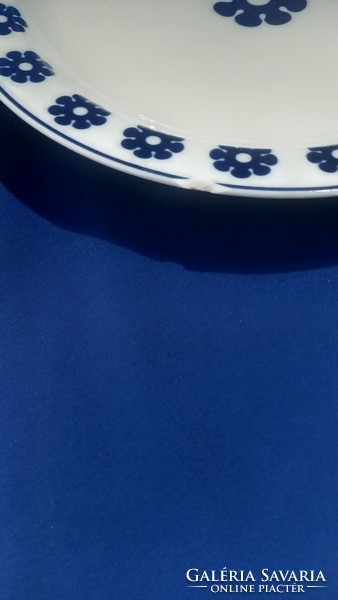 Retro Hollóházi kék virágos porcelán tányérok