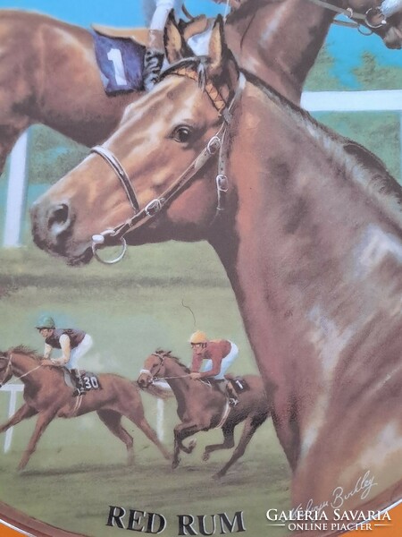 Kapitális Royal Worcester great Racehorses angol vintage csontporcelán dísztányérkollekció ló lovak