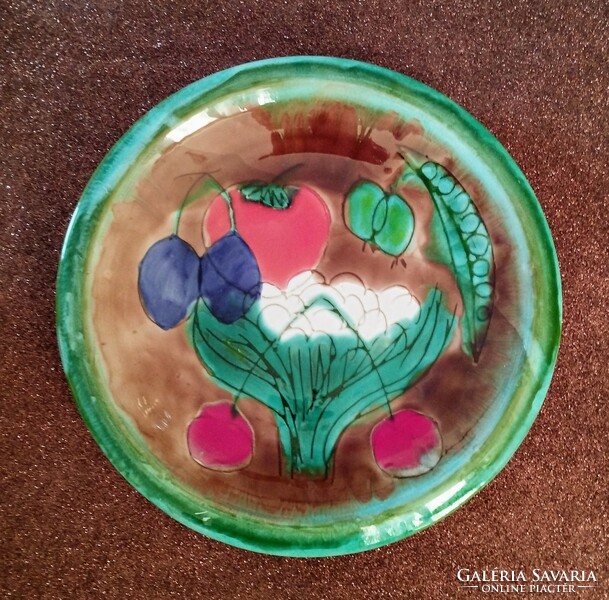 Éva Kondor two fruit-patterned ceramic wall plates