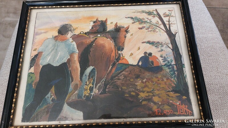 (K) still life painting, plowing with 31x24 cm frame