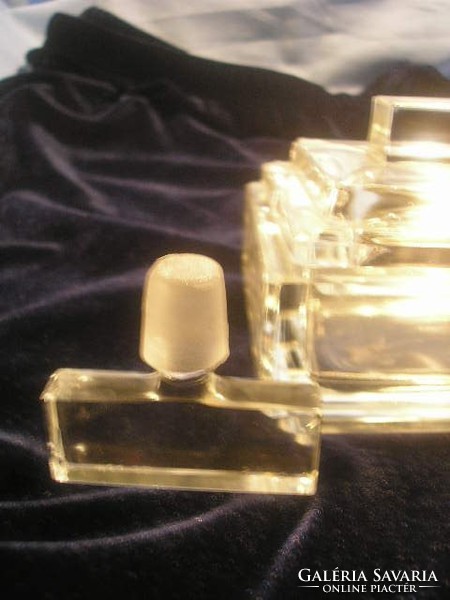 N 26 Art Deco Original Toilet Shelf Jewelry + Makeup Holder Thick Walled Bottle + Perfume Closure Plug in One