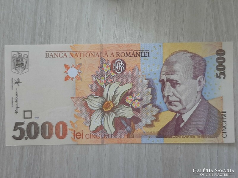Románia 5000 lei UNC  bankjegy 1998